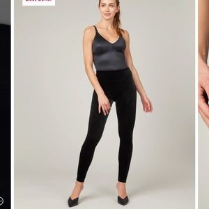 Spanx black velvet leggings pants small